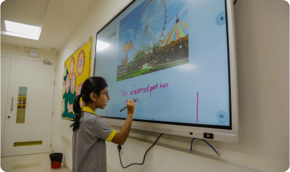 Student interacting with Senses Electronics Panel