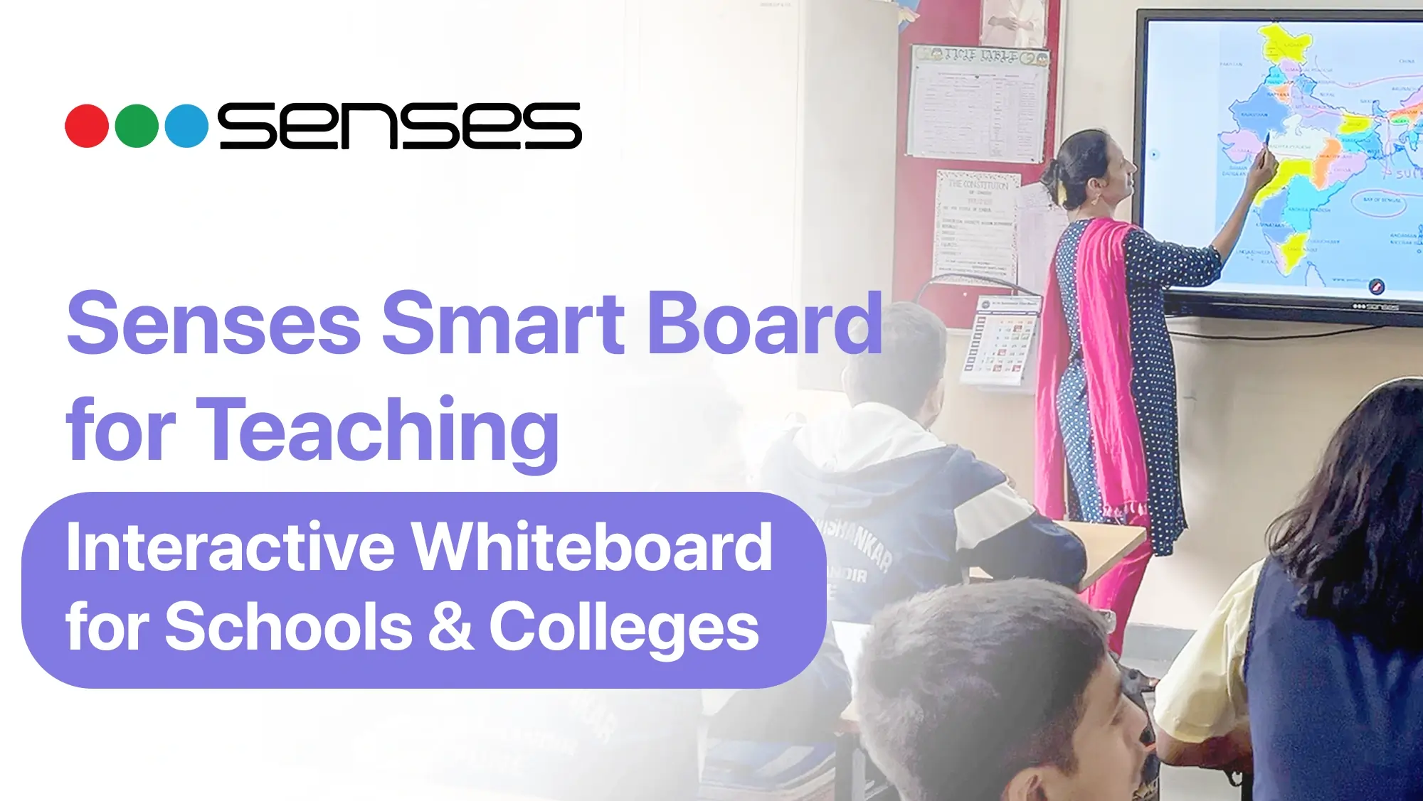Senses Smart Board for Teaching Interactive Whiteboard for Schools & Colleges