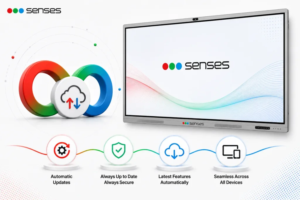 Life time free update with no subscription cost in senses interactive flat panel