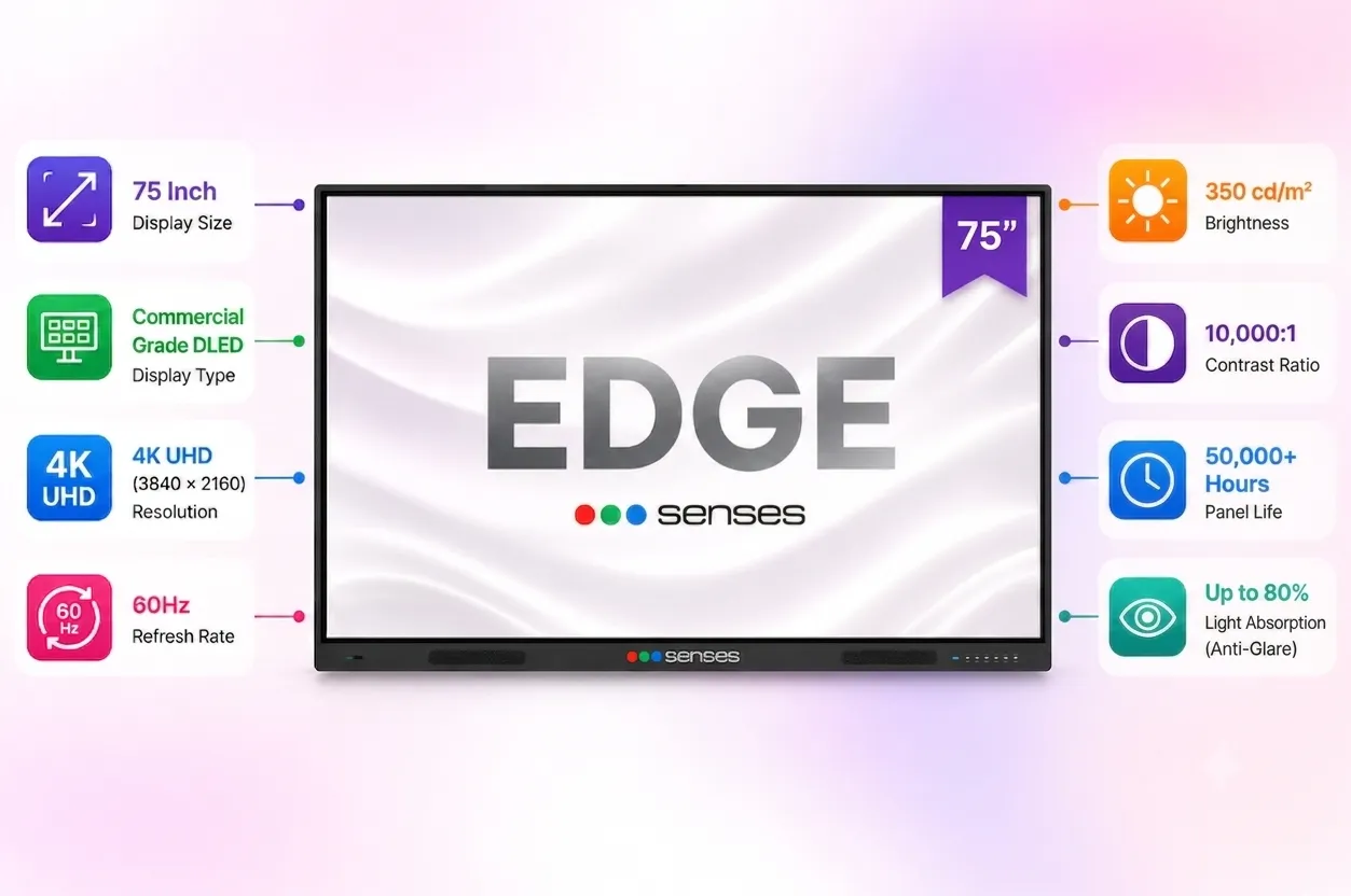 75 inch interactive panel display specs