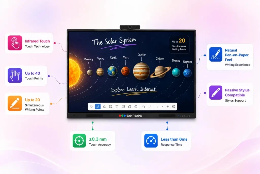 SenseEDGE 2.0 65inch and 75inch interactive panel details
