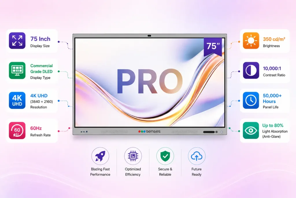 sensepro 75 inch interactive panel