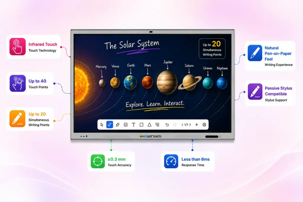 sensepro interactive panel inbuilt mic and speakers